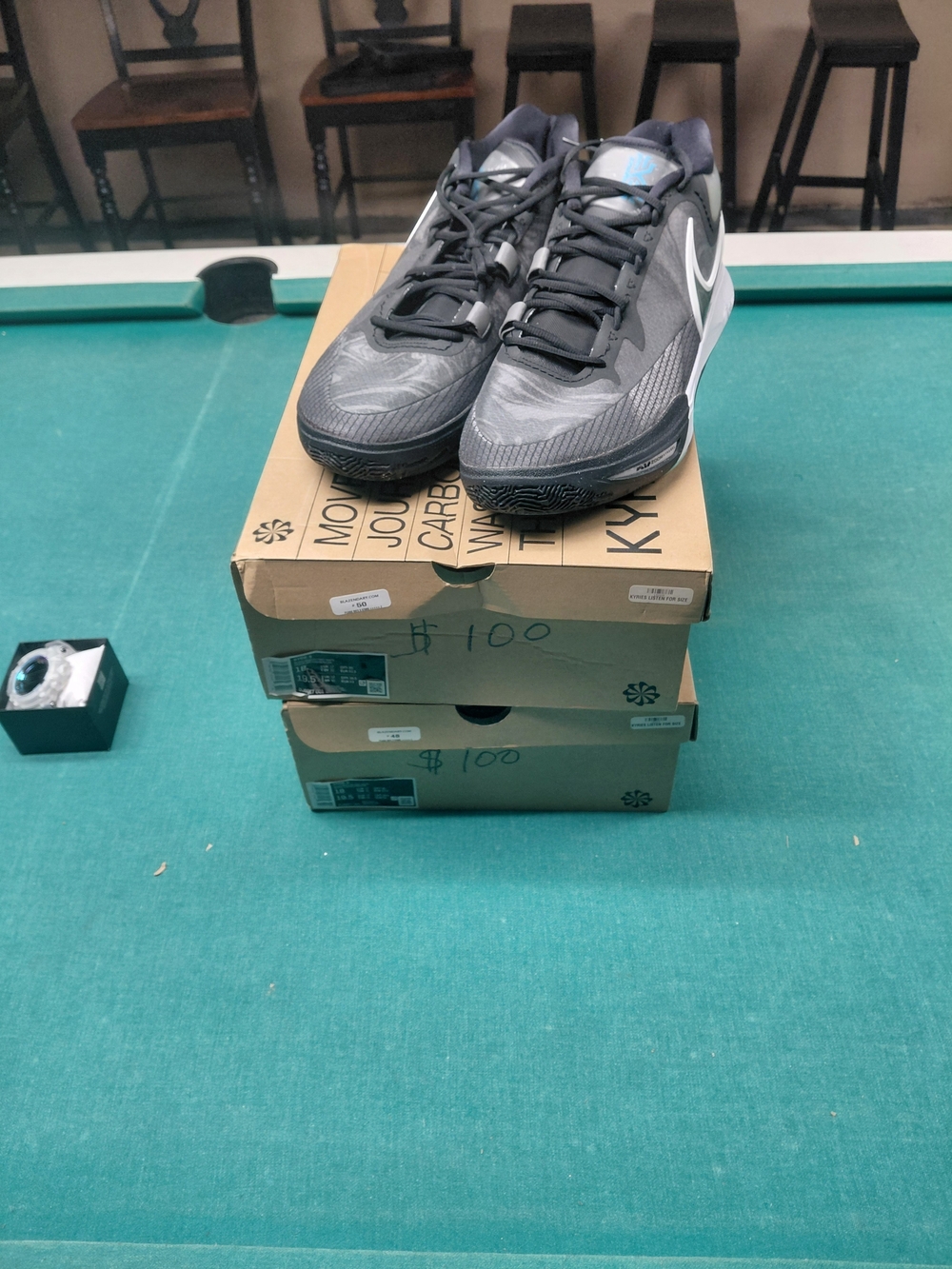 Nike Gray Basketball Shoes with White Swoosh